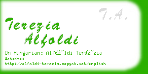 terezia alfoldi business card